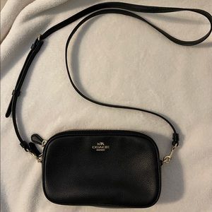 Coach black leather crossbody bag pristine condition